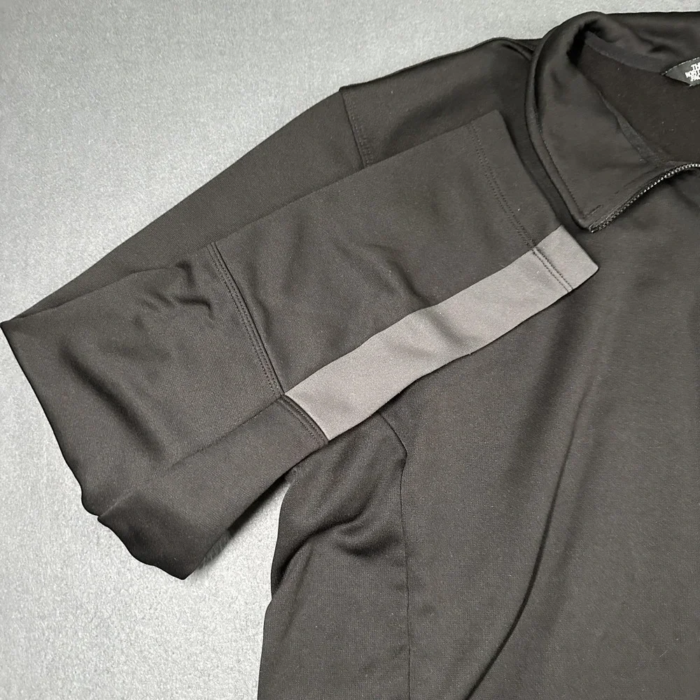The North Face Pullover Mens 2XL Black 1/4 Zip Mock Neck Fleece Stretch CUGO